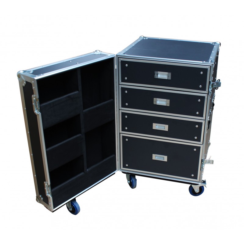 PROEL STAGE SL04DRW FLIGHT Cases profesjonalna walizka narzędziowa z 4 szufladami, kółka 100 mm